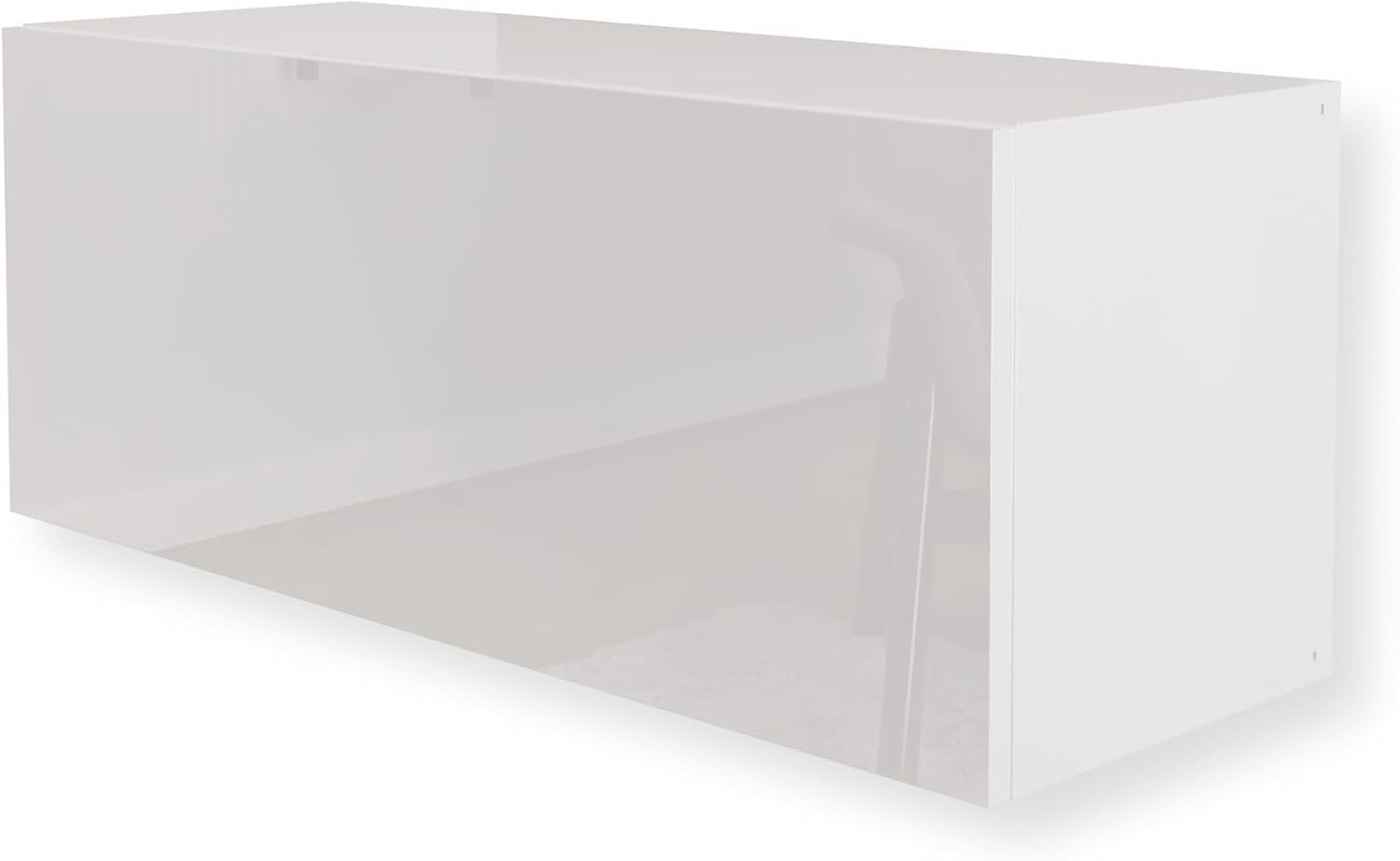Hängeschrank Schrank Hochglanz Weiß 90 x 35 x 32 cm (BxHxT) Wandschrank für Wohnzimmer Klapphängeschrank Wandregal Aktenschrank Oberschrank Push to Open Wohnzimmerschrank