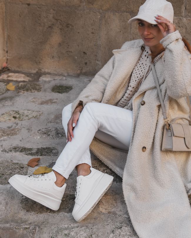 Basket femme blanche semelle épaisse - Vanina