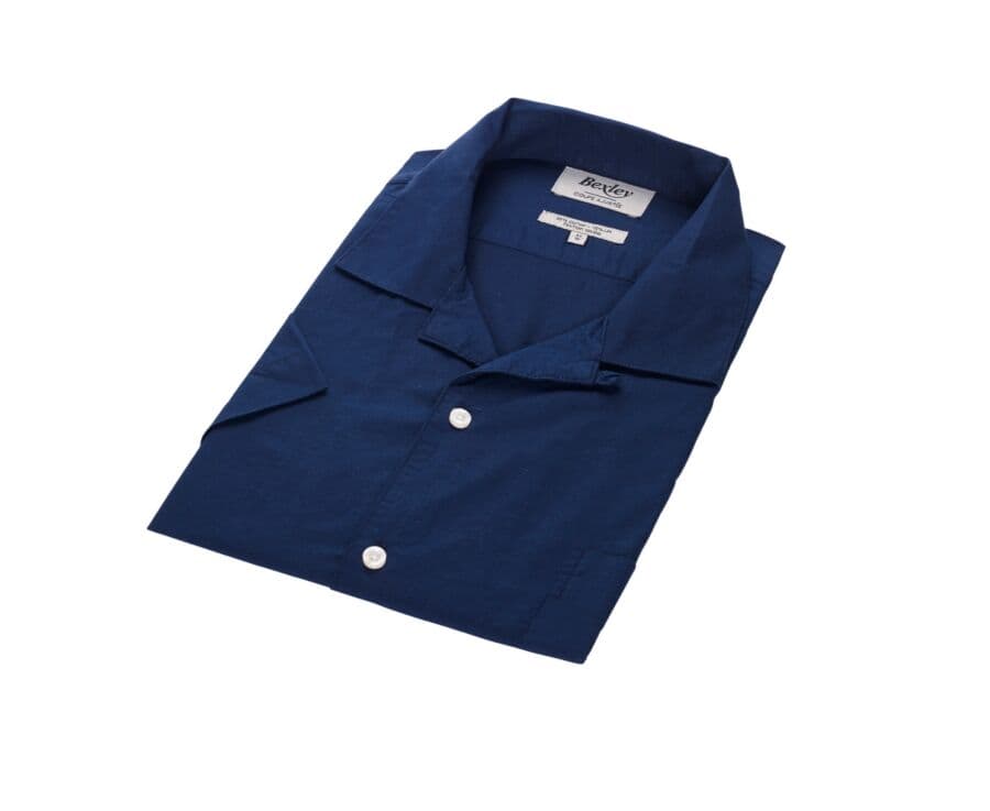 Chemise manches courtes coton lin Navy - CAYLE MC