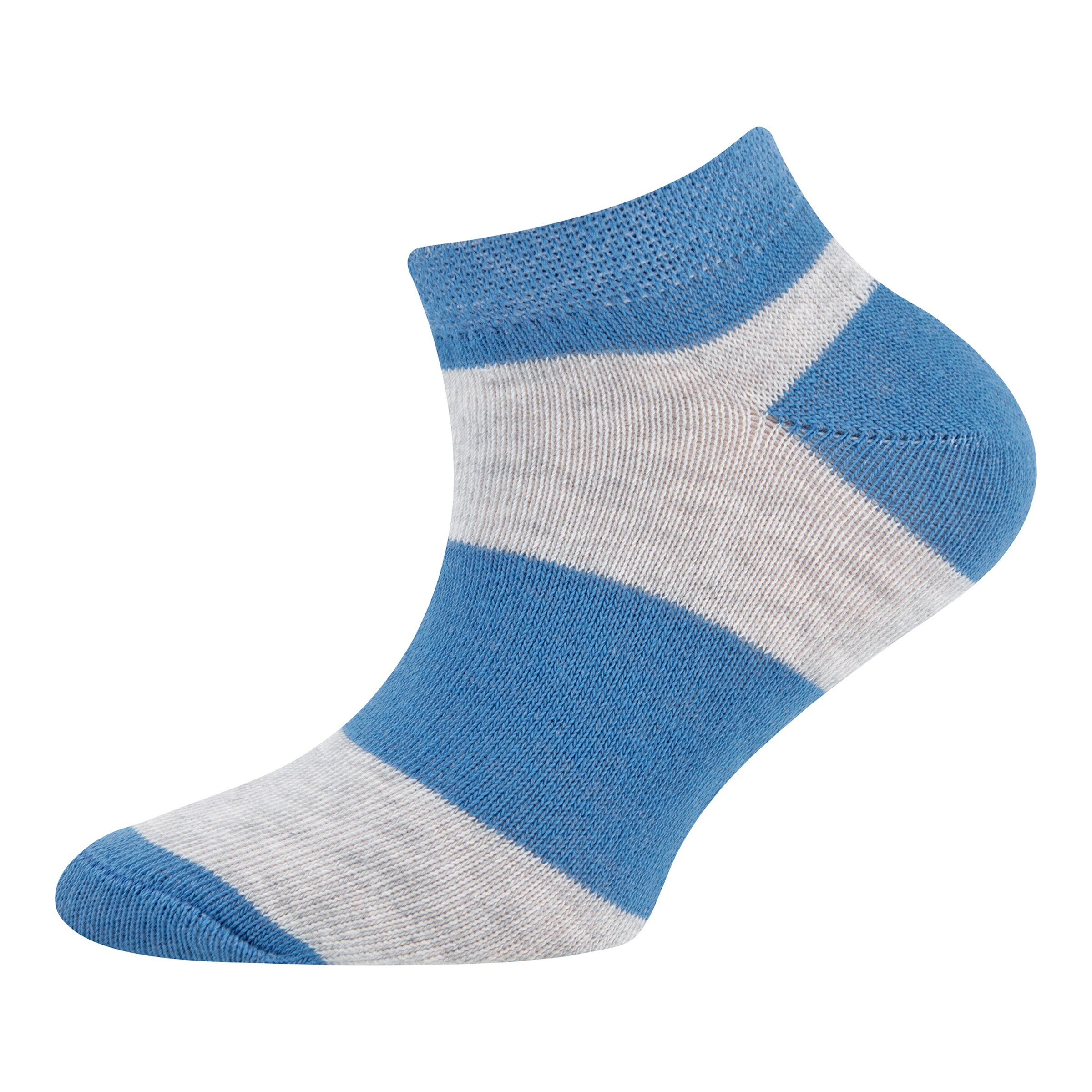 Ewers 3er-Pack Sneakersocken Ringel blau/grau