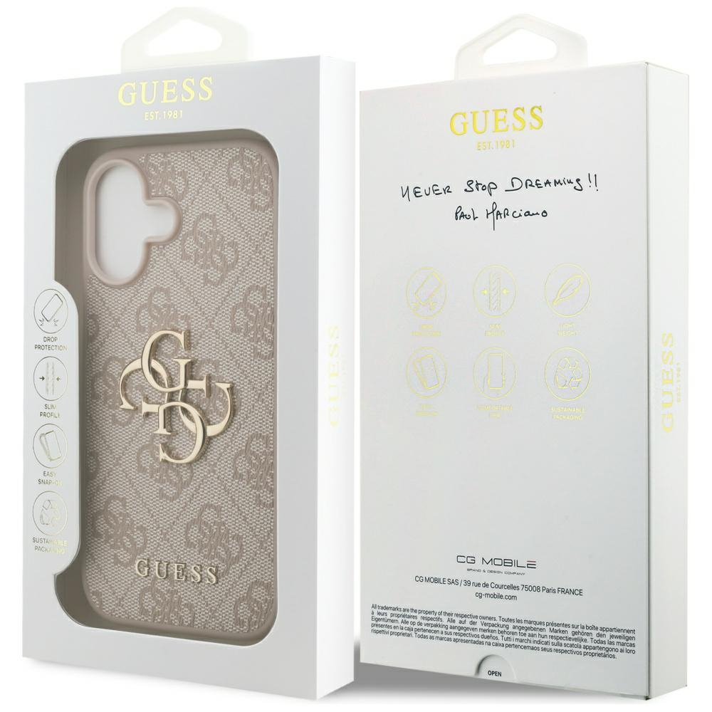 iPhone 17 Leder Hardcase Hülle 4G Big Metal Logo (GUHCP17S4GMGPI) - Rosa