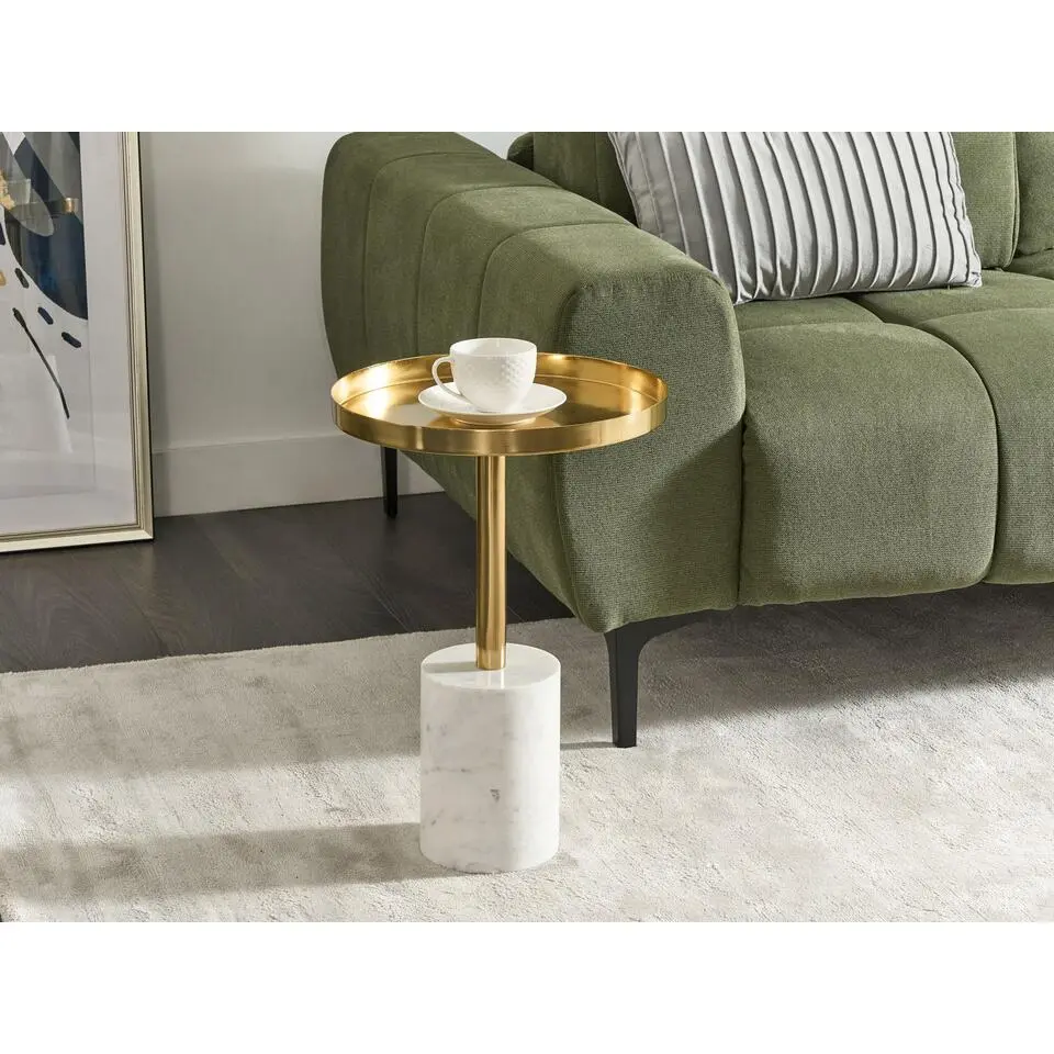 CAMELO - Bijzettafel - Wit/Goud - Metaal