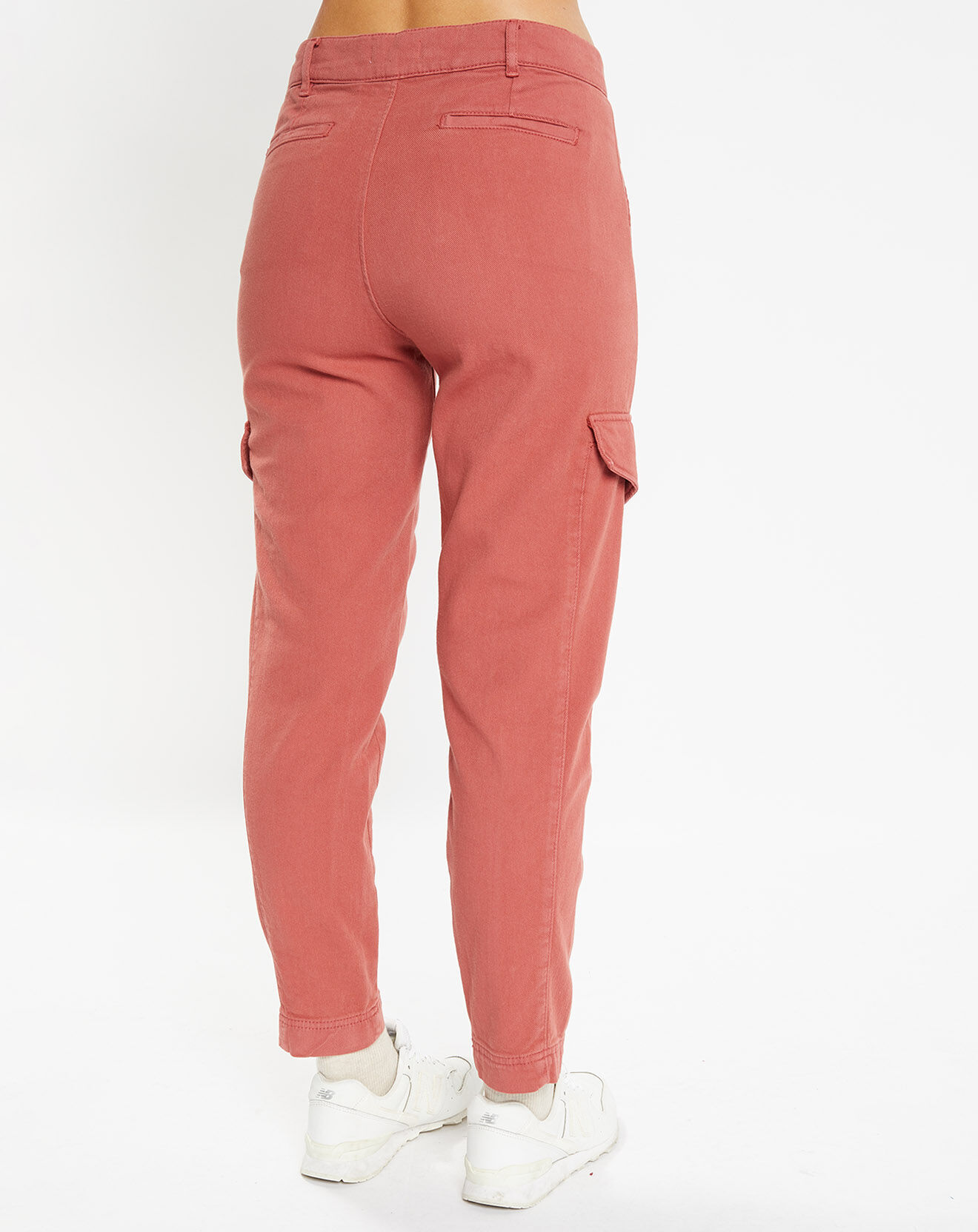 Galeries Lafayette Pantalon cargo en Twill de Coton recyclé Robin rouge foncé