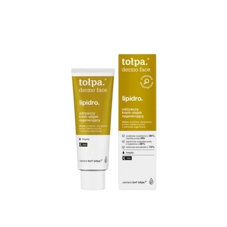 Tołpa Dermo Face Lipidro. voedende gezichtscrème-olie regenererend voor de nacht 40 ml