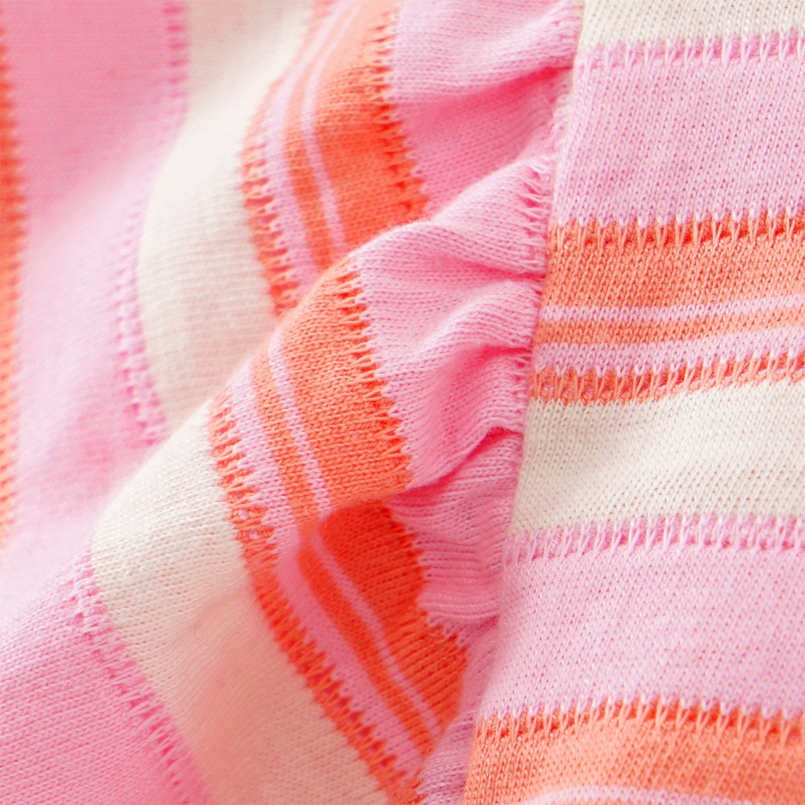 Topolino Mädchen T-Shirt im Ringel-Look hellorange / rosa / hellgelb