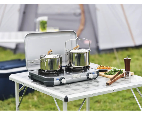 Campingaz 2-pits gasbarbecue zilver inclusief grillrooster