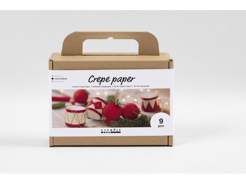 Creativ Company Bastelset Weihnachtskugeln Krepppapier Individuell gestaltete Kugeln für den Weihnachtsbaum