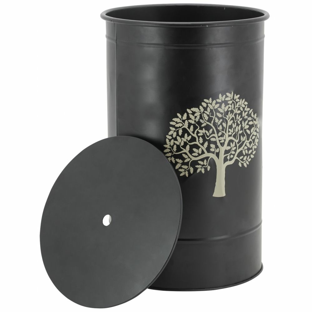 Coffre à pellets en métal noir