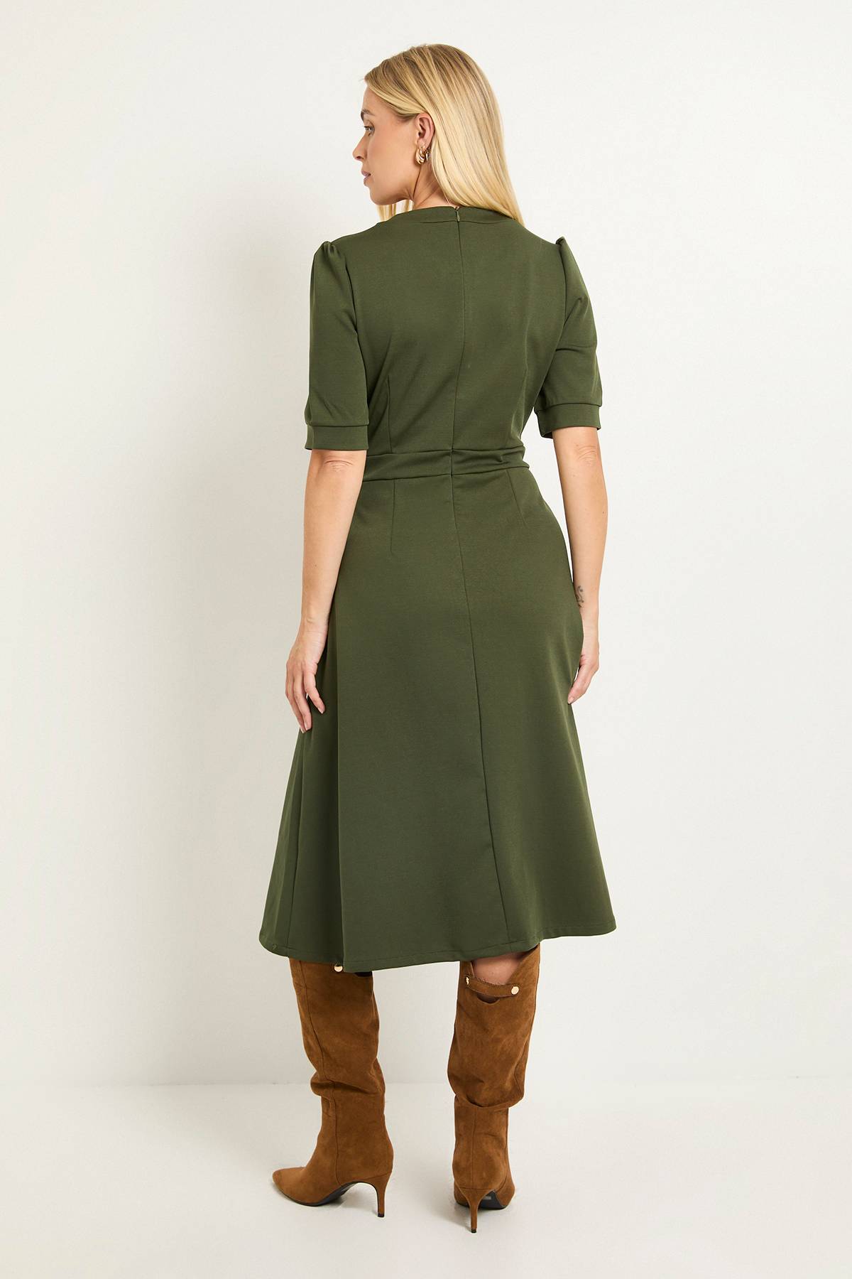 Wallis Robe Midi En Ponte Avec Détails Mors Petite Taille