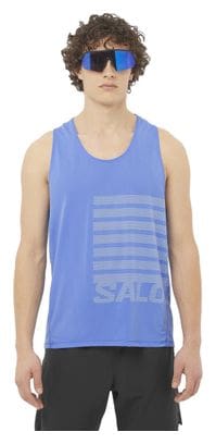 Débardeur Salomon Sense Aero Graphic Bleu/Blanc Homme