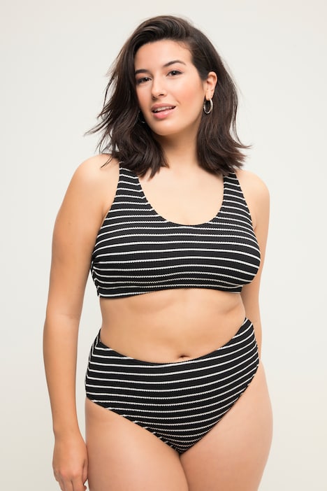 Bikini-Top, Softcups, Ringel, Stretch-Struktur