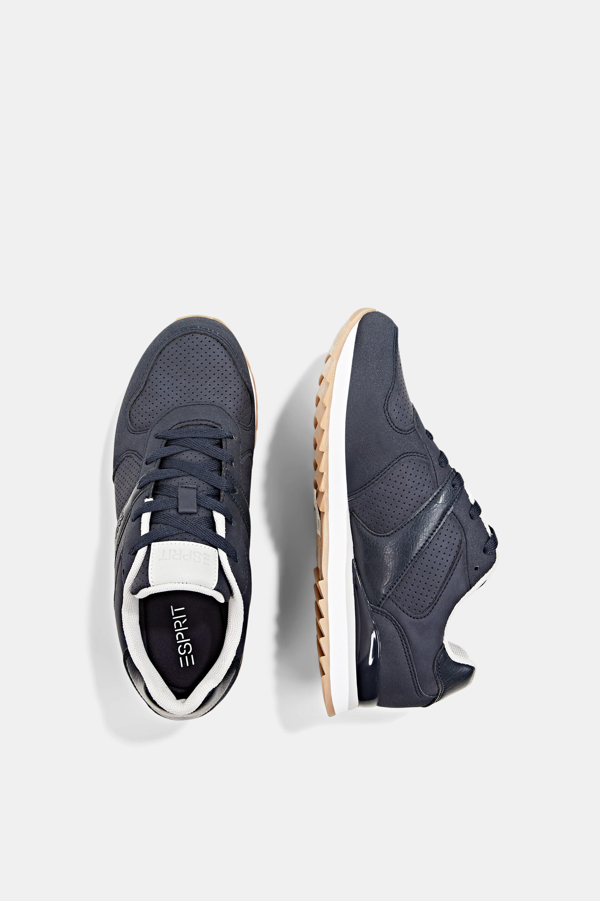 Sneakers en mélange de matières façon similicuir