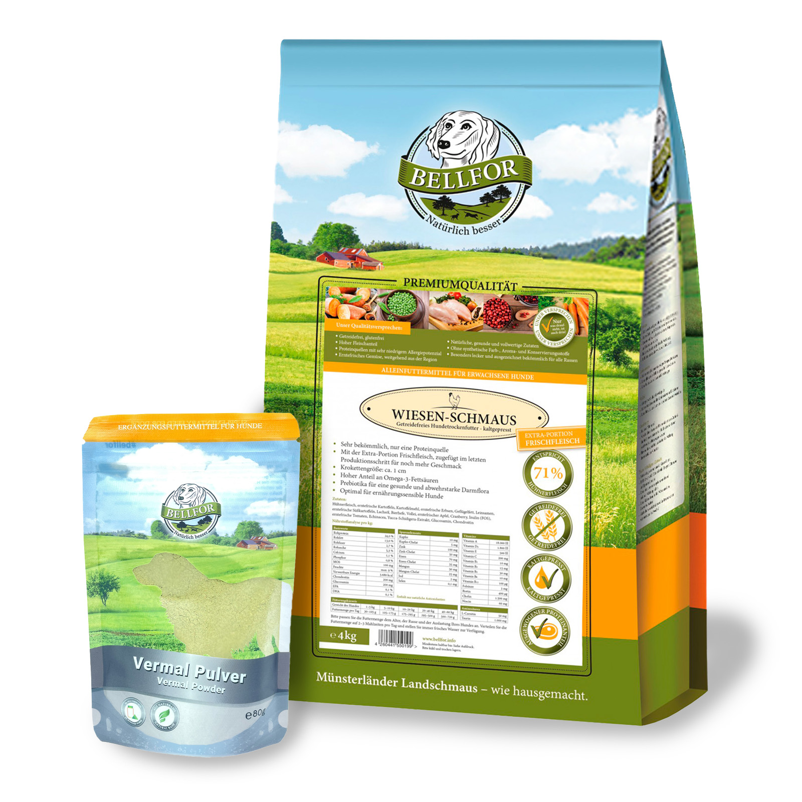 Kit d'alimentation pour chiens de grande race souffrant de parasites intestinaux