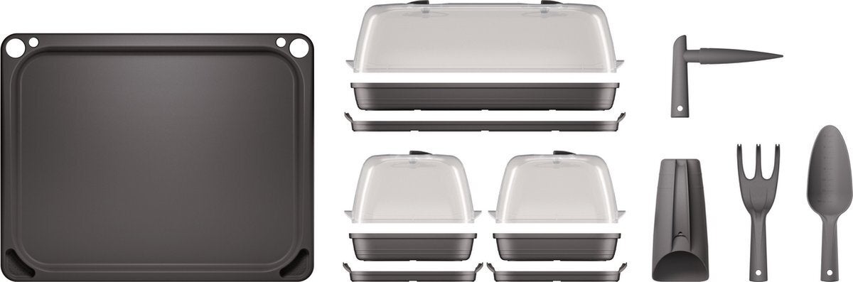 Prosperplast kweekpot zwart / transparant 57 x 46 x 19 cm
