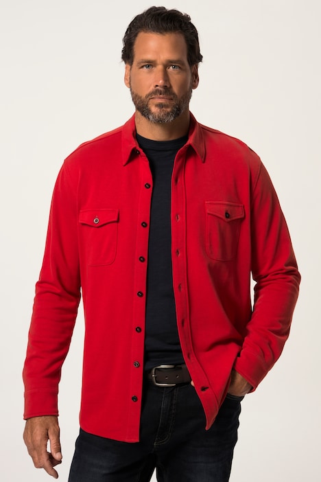 Sweat-Hemd, Langarm, Kentkragen, Modern Fit