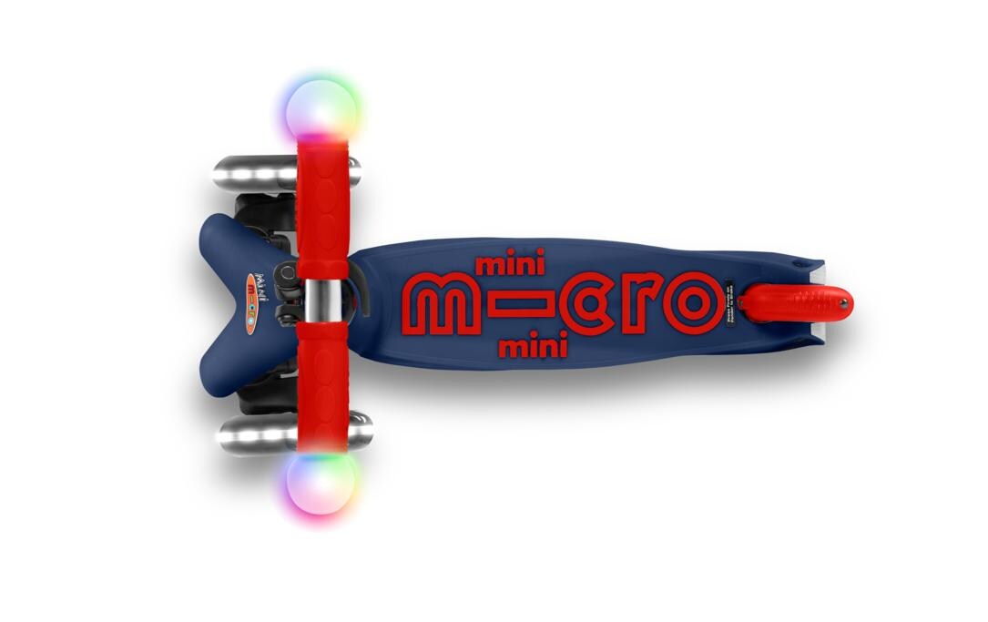 Kickboard Mini Deluxe Magic Navy Blue, LED<br>Magischer Fahrspass auf drei Rädern – Dunkelblau