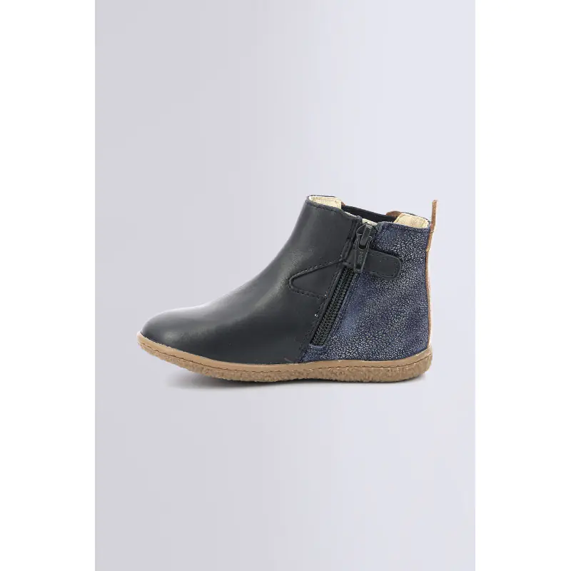 VERMILLON MARINE METALLISE BOOTS Cuir Fille