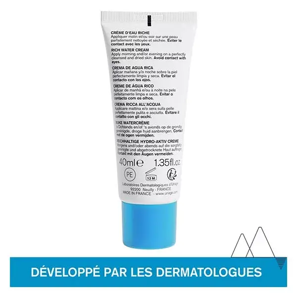 Creme hidratante nutritivo rico em água termal Uriage para pele seca 40ml