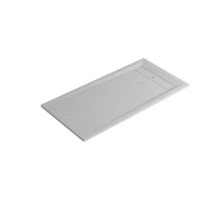 Receveur de douche 80 x 160 cm, résine, blanc, GoodHome Luiro