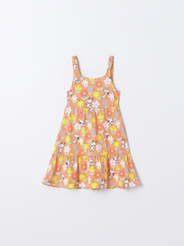 Vestido com estampa do Snoopy Peanuts™ - Tangerina