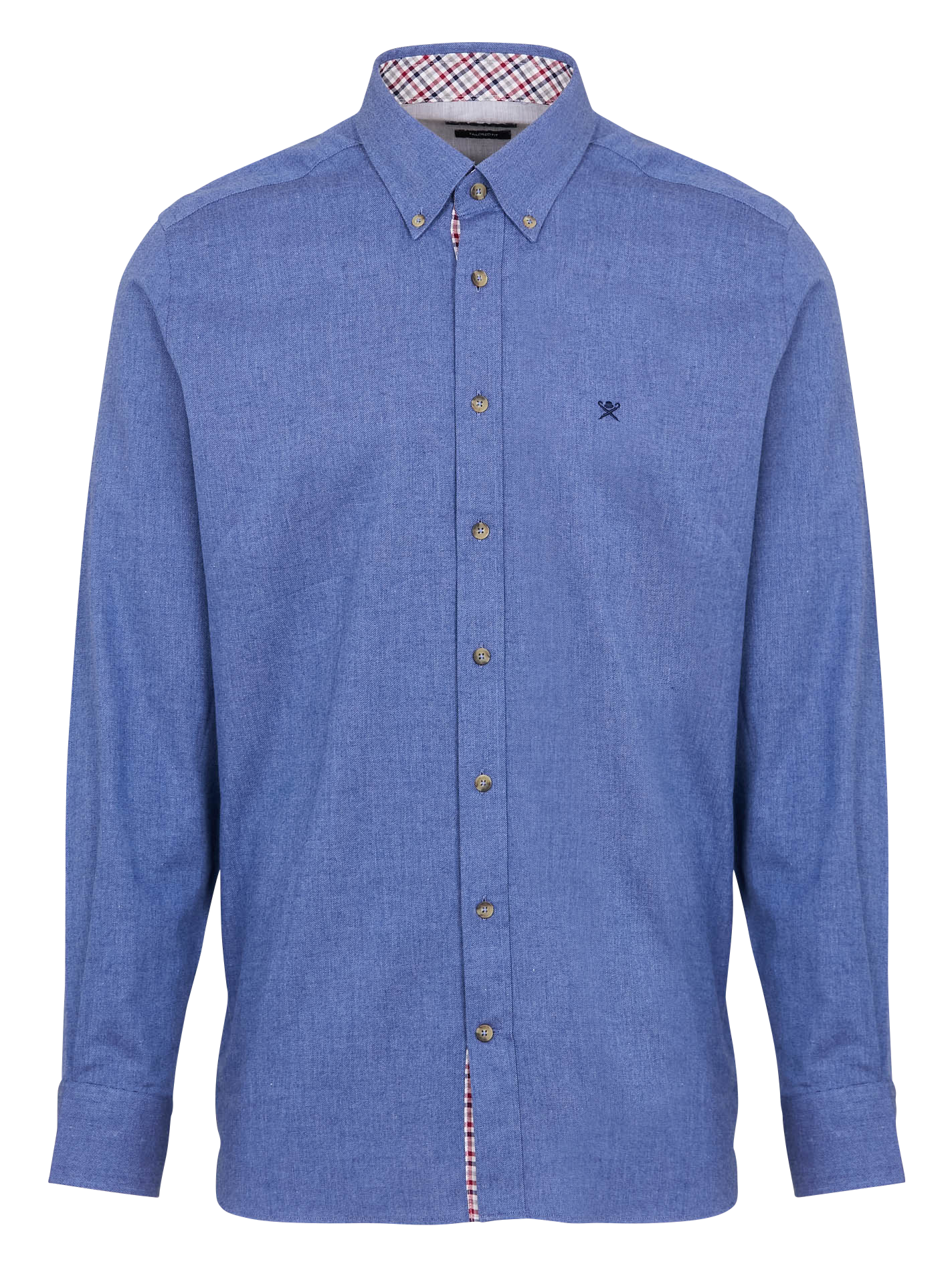 Chemise droite en coton | Bleu