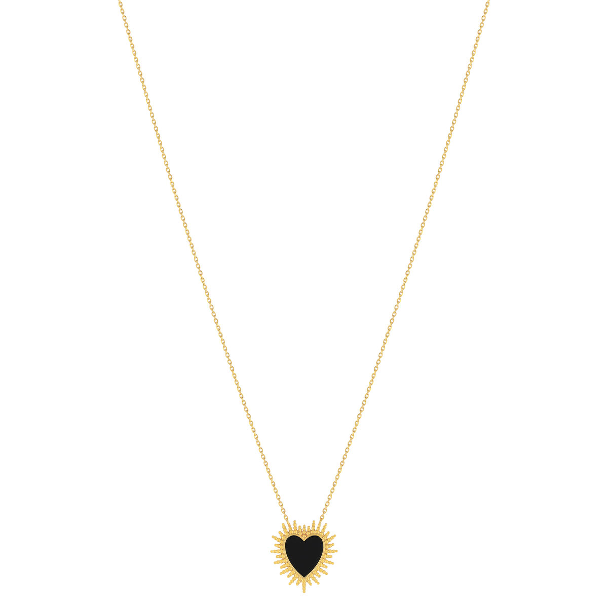 Collier plaqué or coeur agate 45 cm