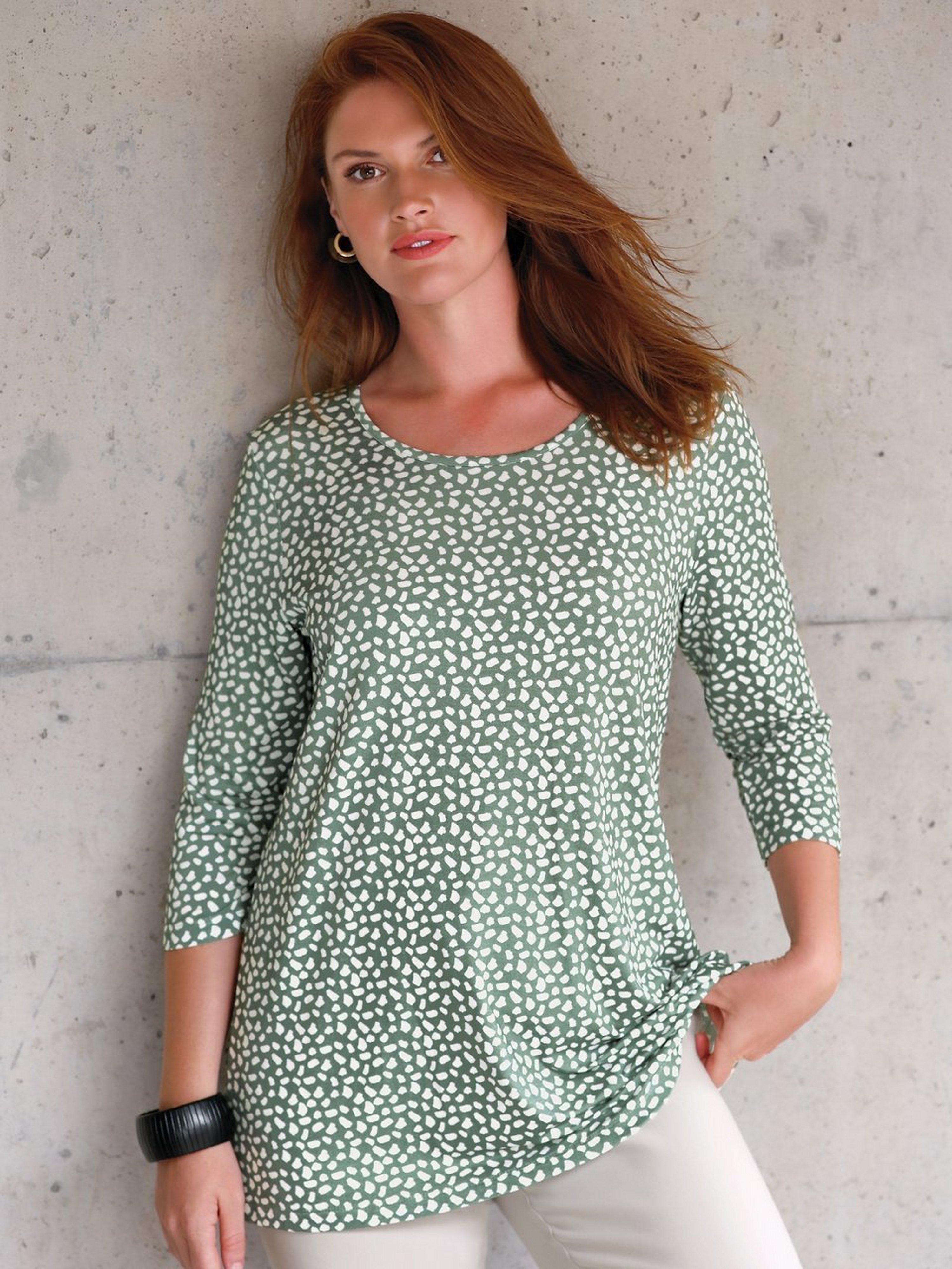 Rundhals-Shirt mit 3/4-Arm