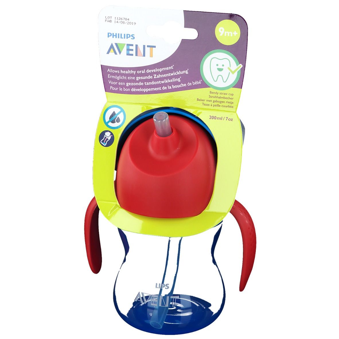Philips Avent Trinkhalmbecher mit Griffen blau