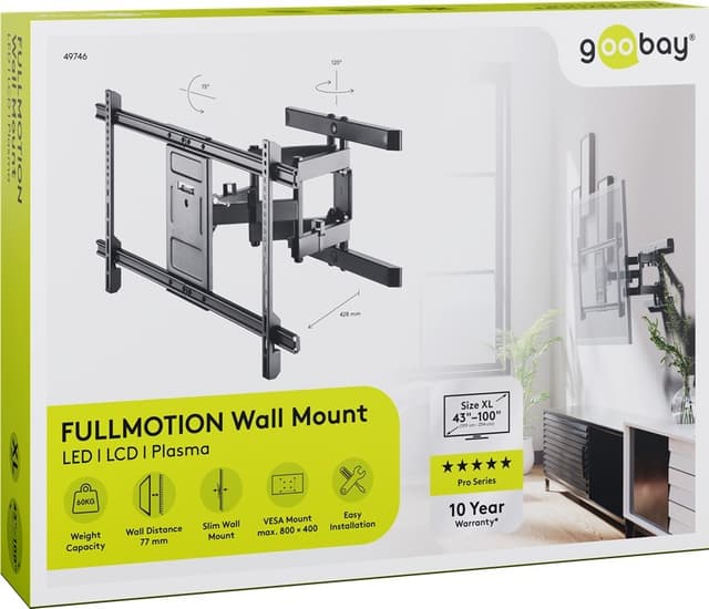 TV vægbeslag Pro FULLMOTION (XL)