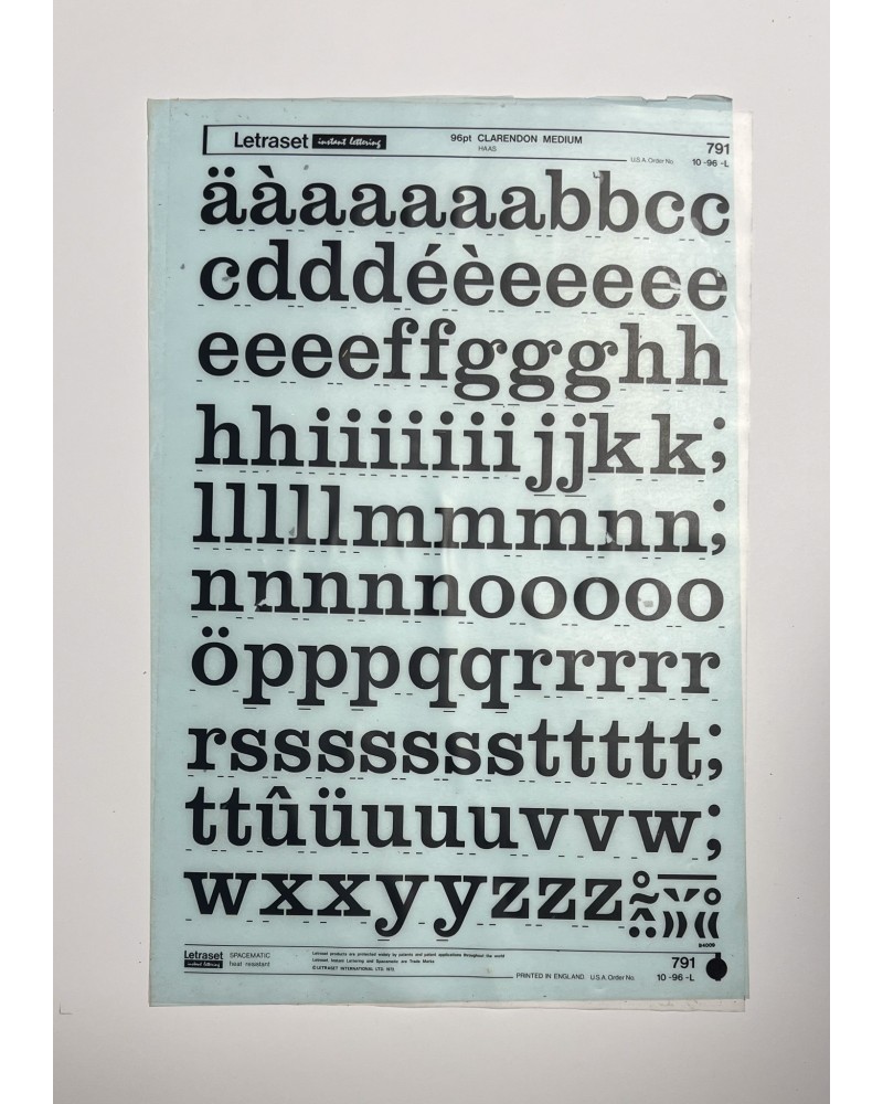 letraset-791- CLARENDON MEDIUM - 96pt