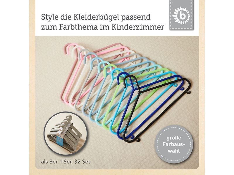 bieco Kleiderbügel 8er Set Silber Kleiderbügel-Set für Kinder