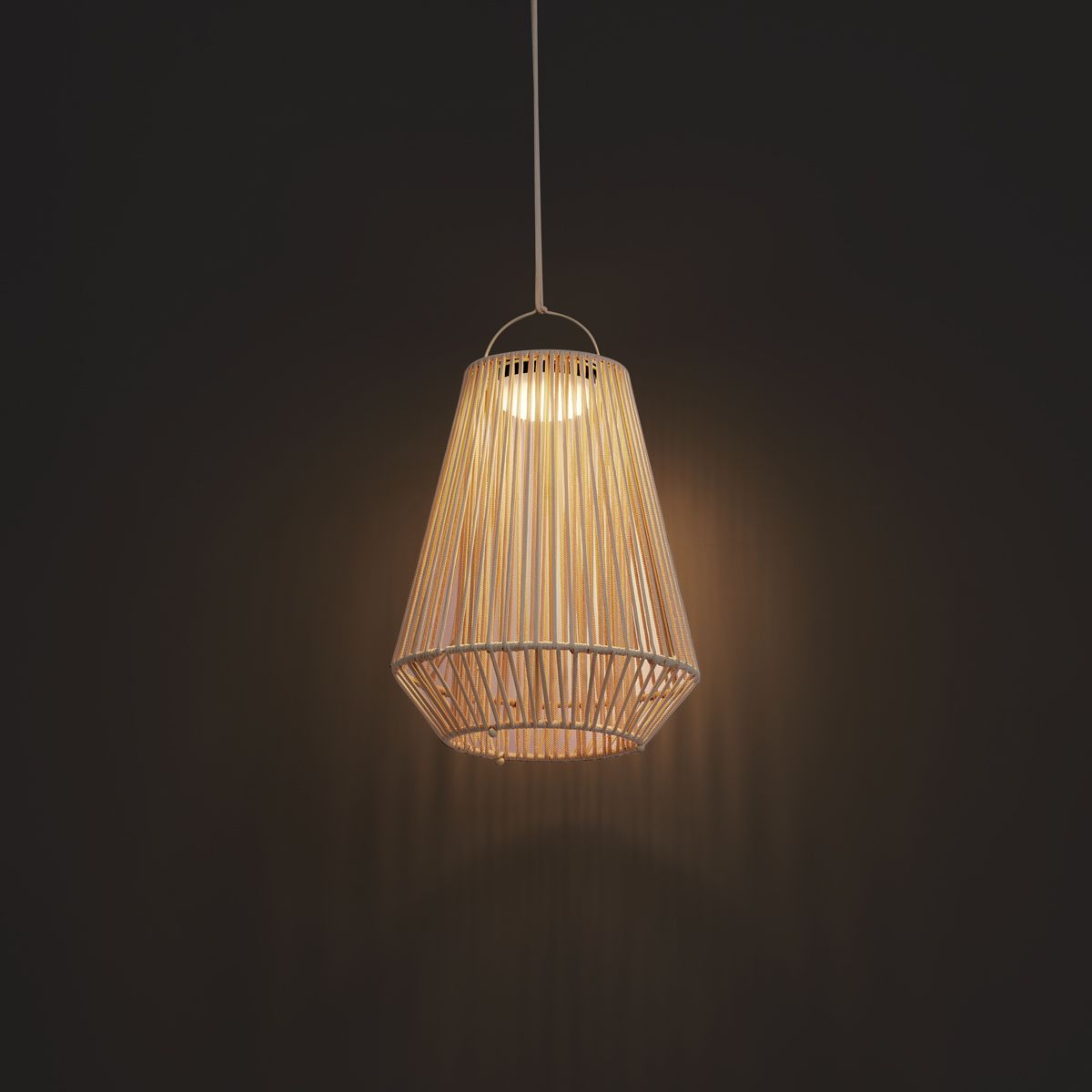 Bohemian tafellamp beige incl. LED 3-staps dimbaar IP54 solar oplaadbaar - Duca