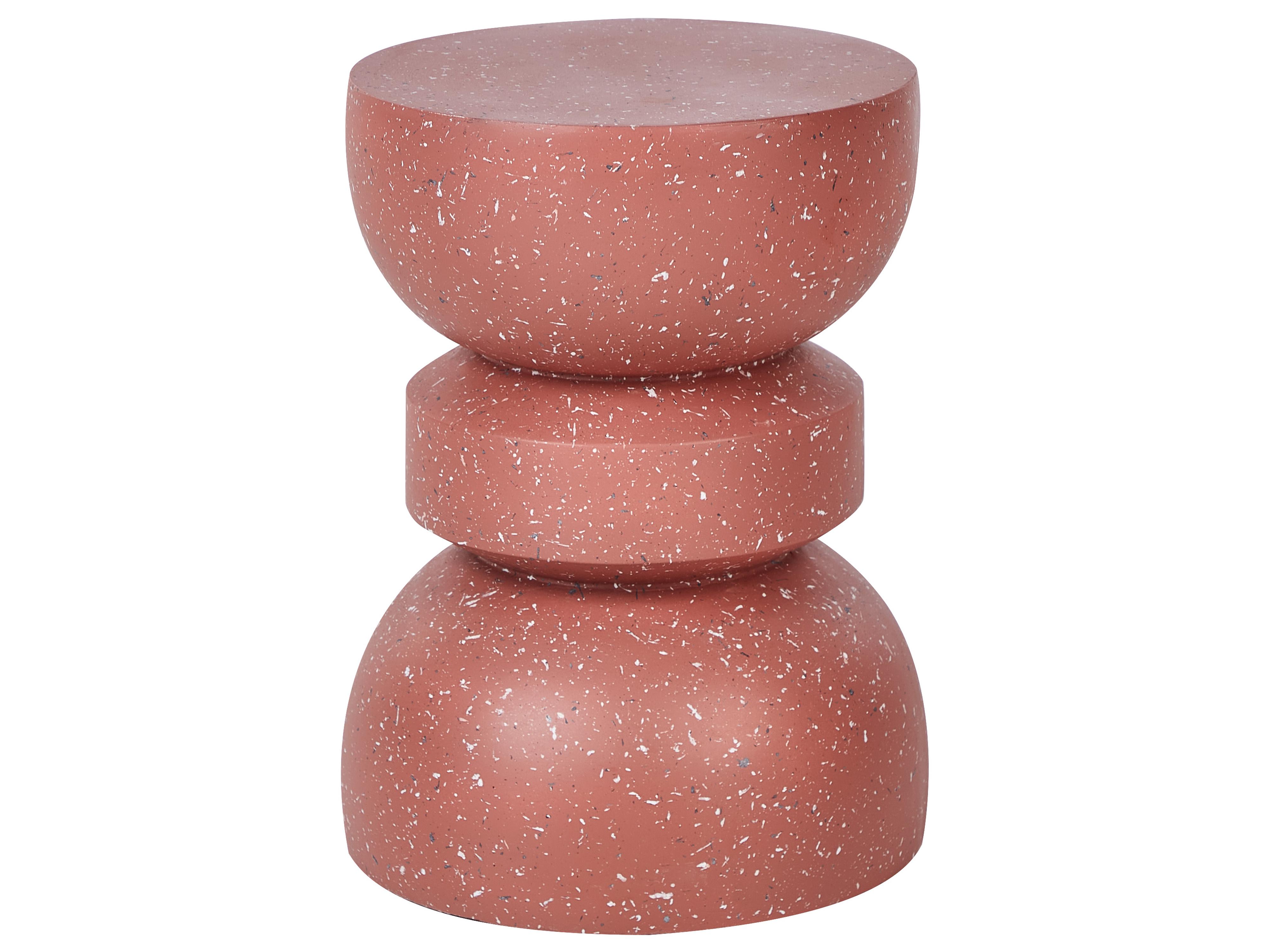 Bijzettafel FALIRO 37 cm 37 cm Rood terrazzo