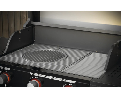 Tenneker® Halo Gas Grill Power Zone TG 3 156,4 x 61 x 117,5 cm 3 branders + zijbrander, gietijzeren rooster, platformsysteem, glazen inzetstuk in het deksel