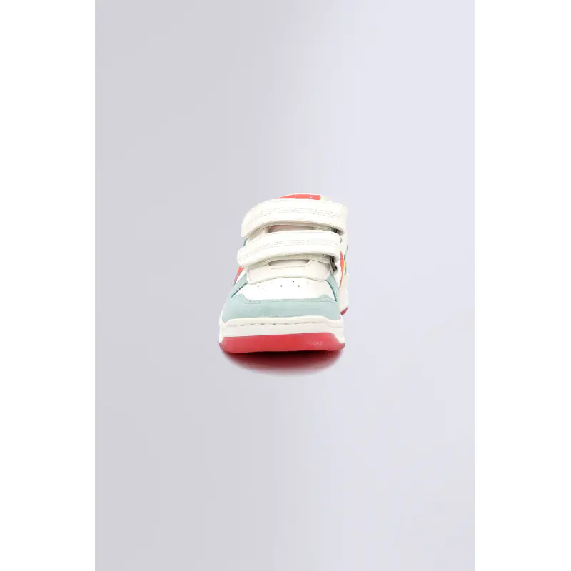 KALIDO BLANC ROSE BLEU BASKETS BASSES Synthétique Mixte