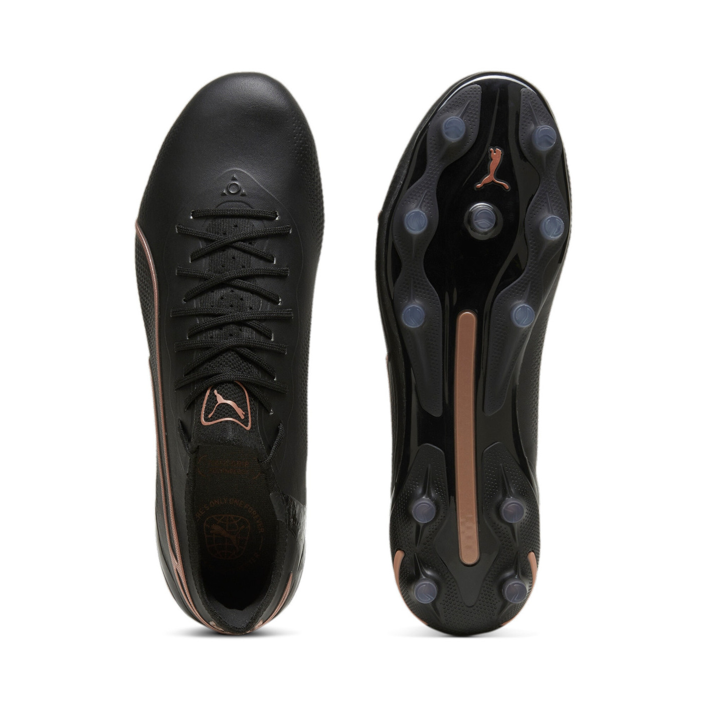 PUMA King Ultimate Gras / Kunstgras Voetbalschoenen (MG) Zwart Brons Donkergrijs