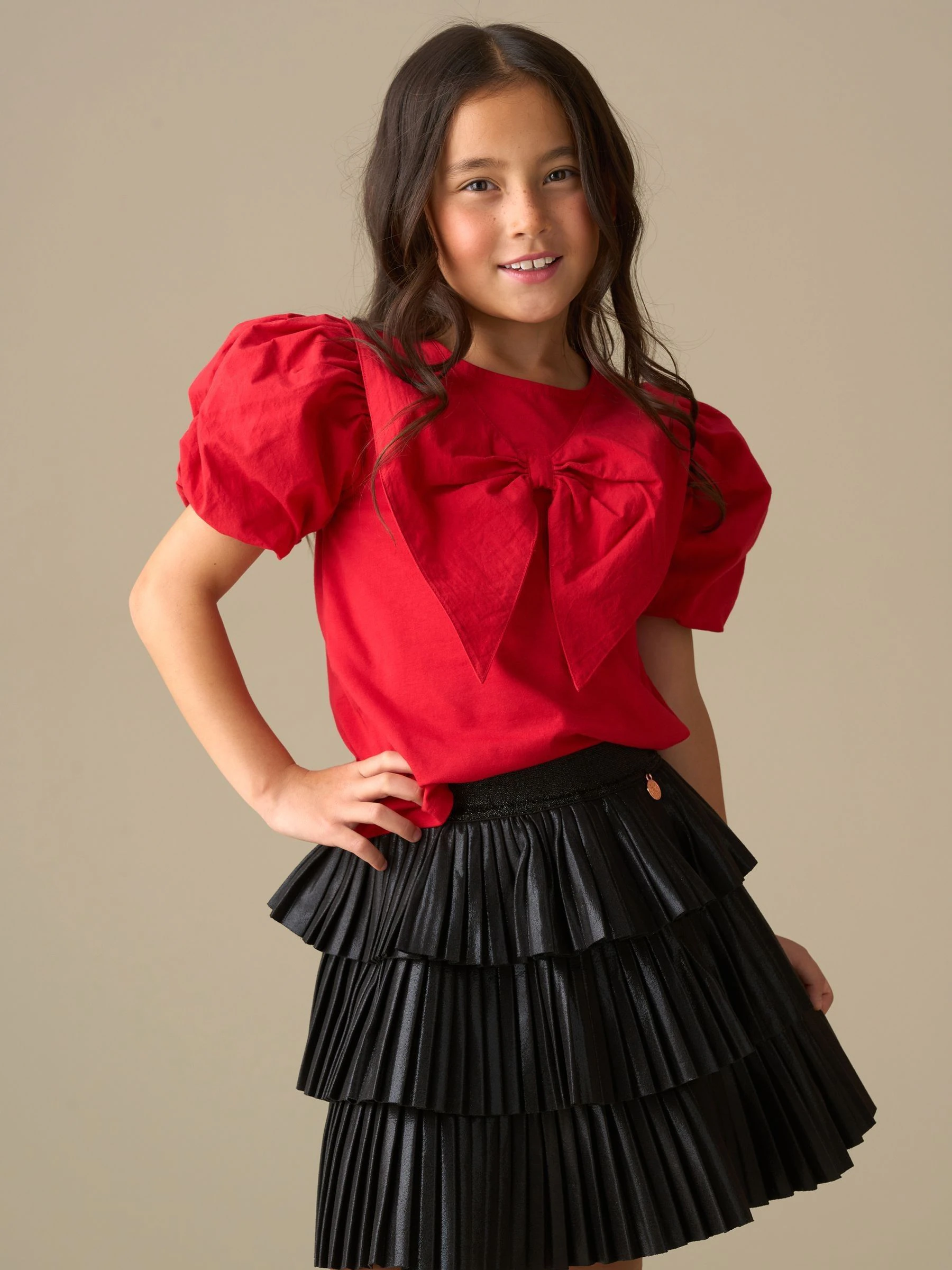 Angel & Rocket Tilly Woven Collar Puff Sleeve Top