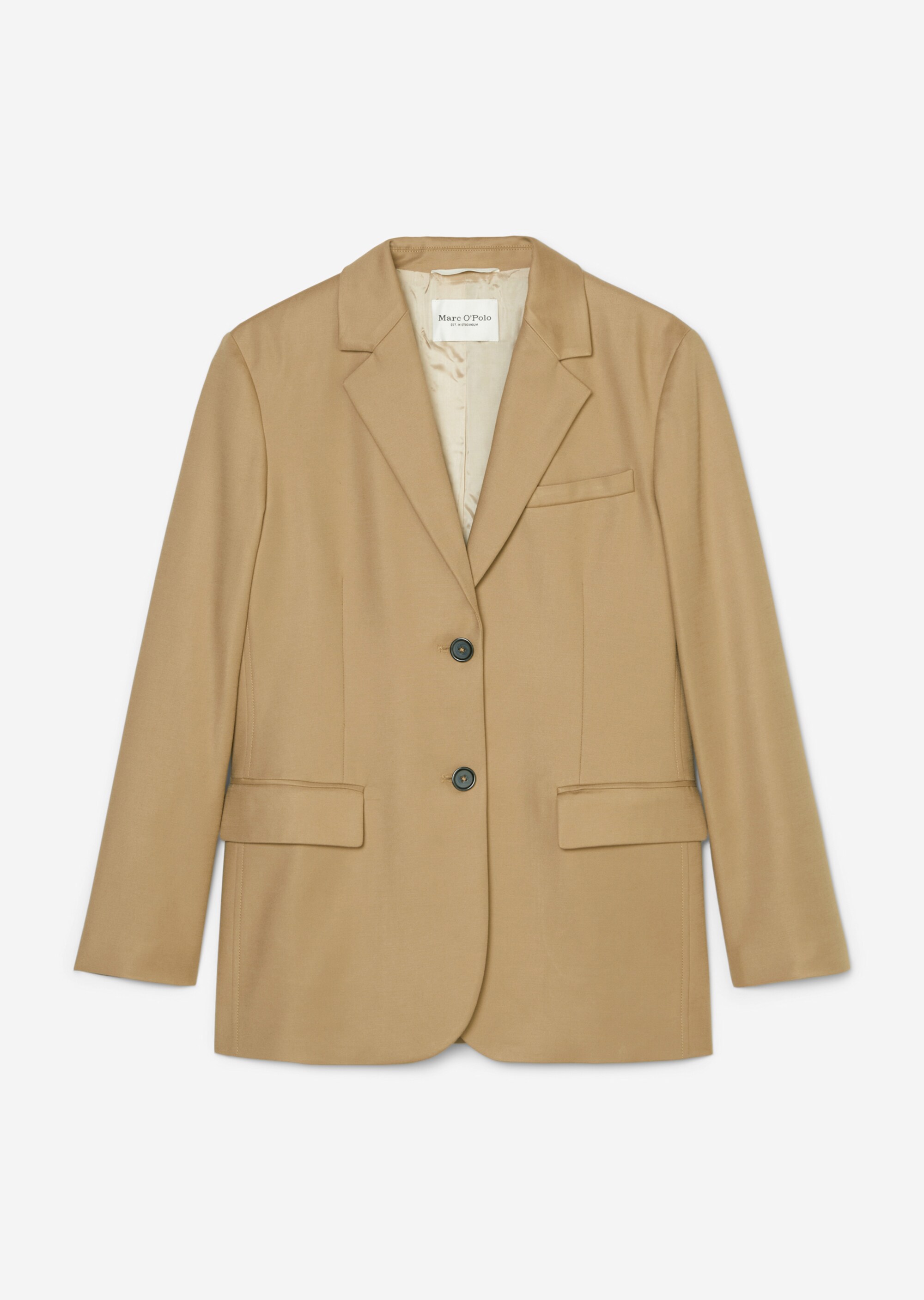 Oversize-Blazer mit Rückenschlitz aus Organic-Cotton-Viskose-Stretch