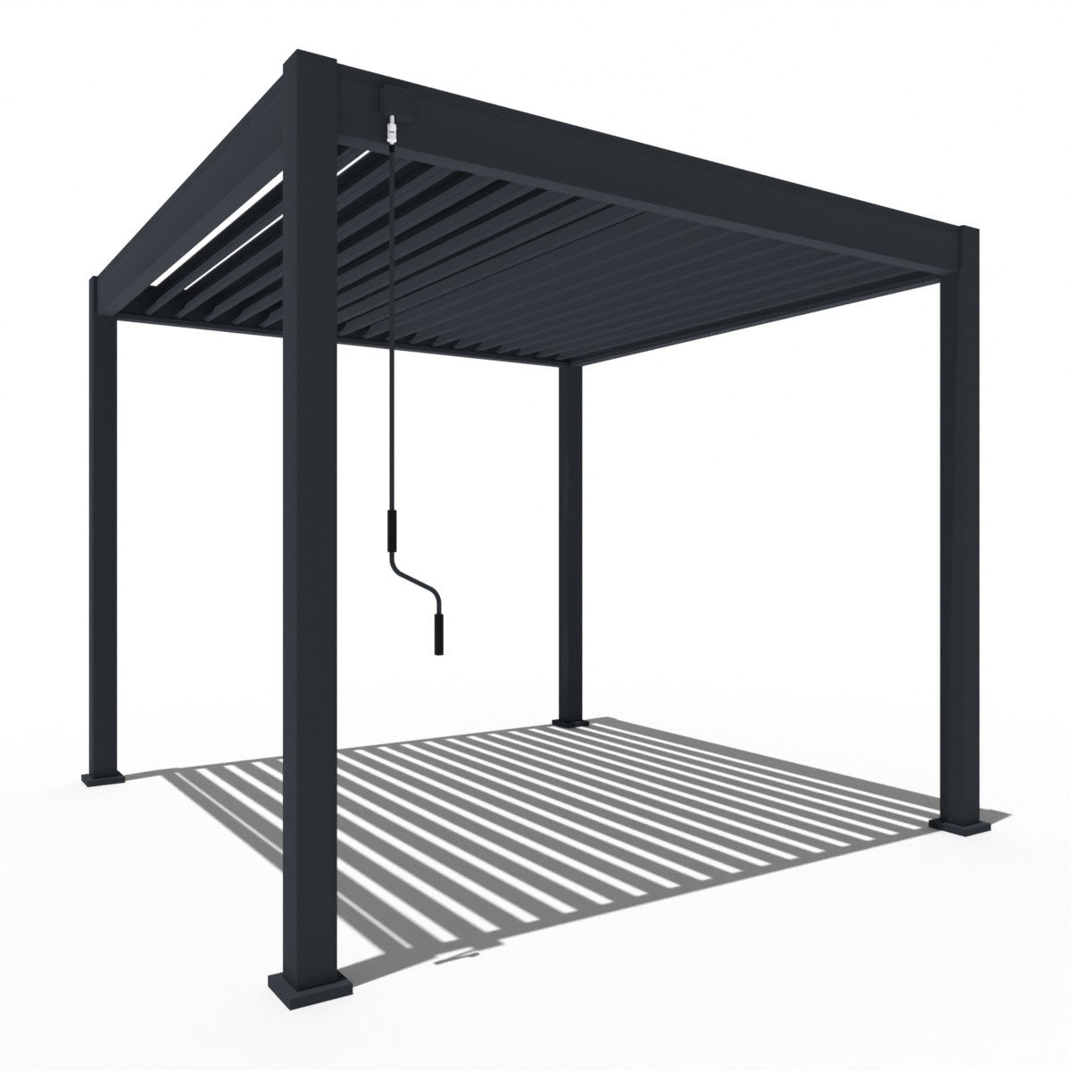 Weide Classic aluminium-stalen paviljoen 3 x 3 m antraciet pergola vrijstaand met paaldikte 11,6 cm x 11,6 cm