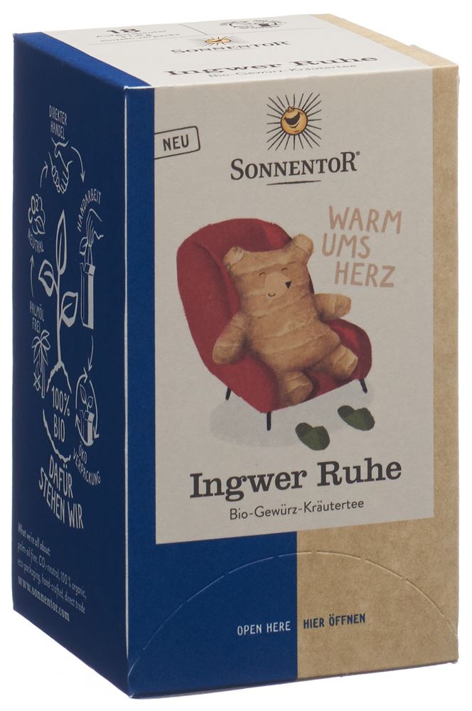 SONNENTOR Ingwer Ruhe Tee<br>18 Stück, Beutel, TEES, BIO
