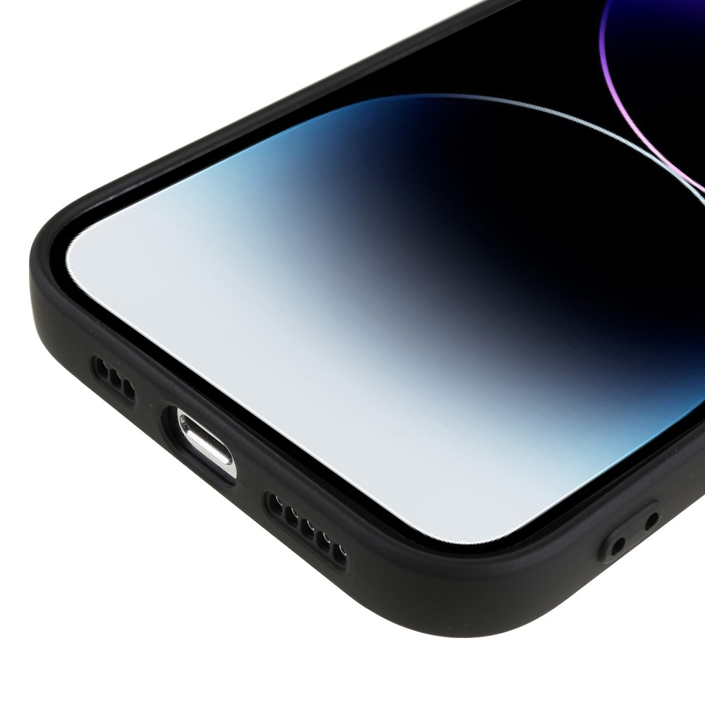 iPhone 15 Pro Gummi Case Hülle mit Kameraschutz - Schwarz (Matt)