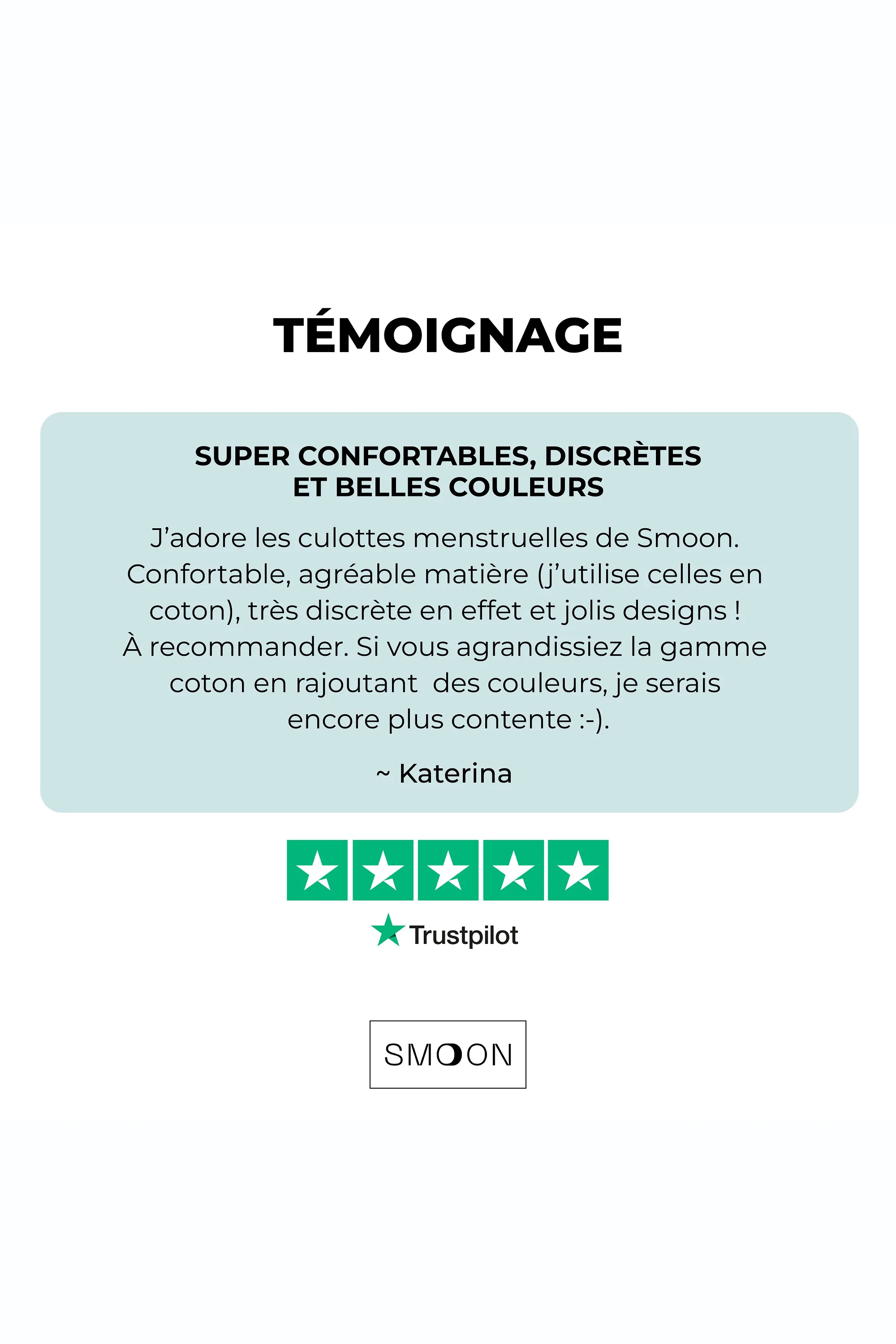 Smoon Culotte menstruelle en coton flux moyen