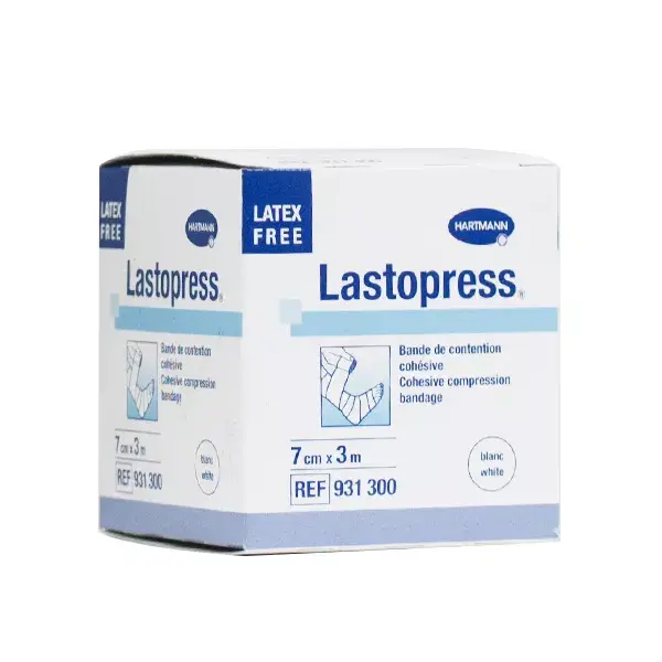 Bandagem de compressão coesiva branca Hartmann Lastopress 7cm x 3m