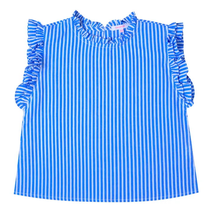 Kidsagogo Top Lola Volants Rayé | Bleu