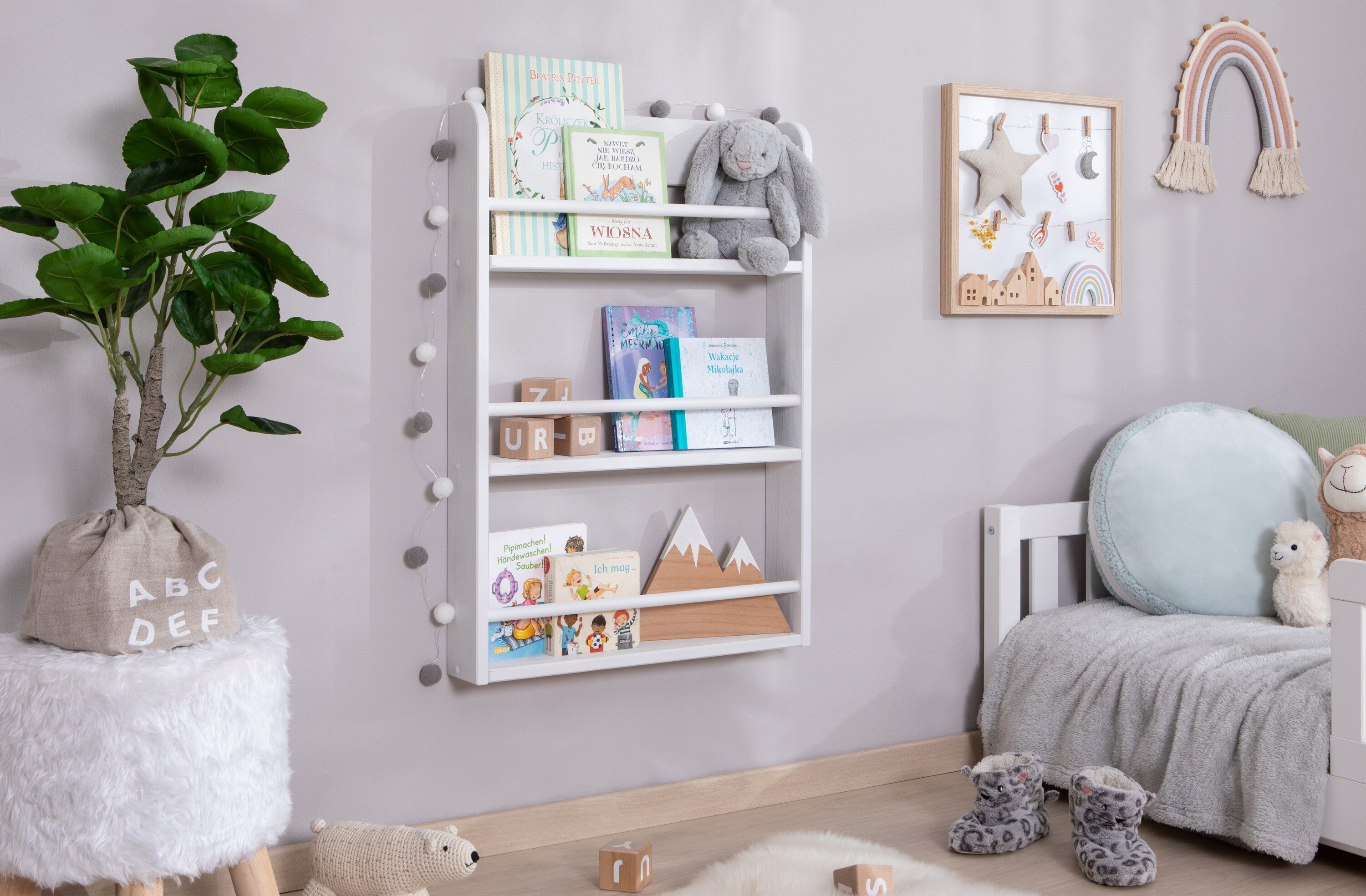 TiCAA Kinder Bücherregal Toni 55x80 & 60x130