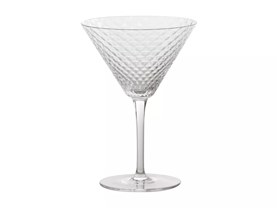 Martini Set de 4 pcs Gobelet 23 cl Verre pour Cocktails et Vins Aromatiques, Design Élégant Zafferano Fabriqué en Italie