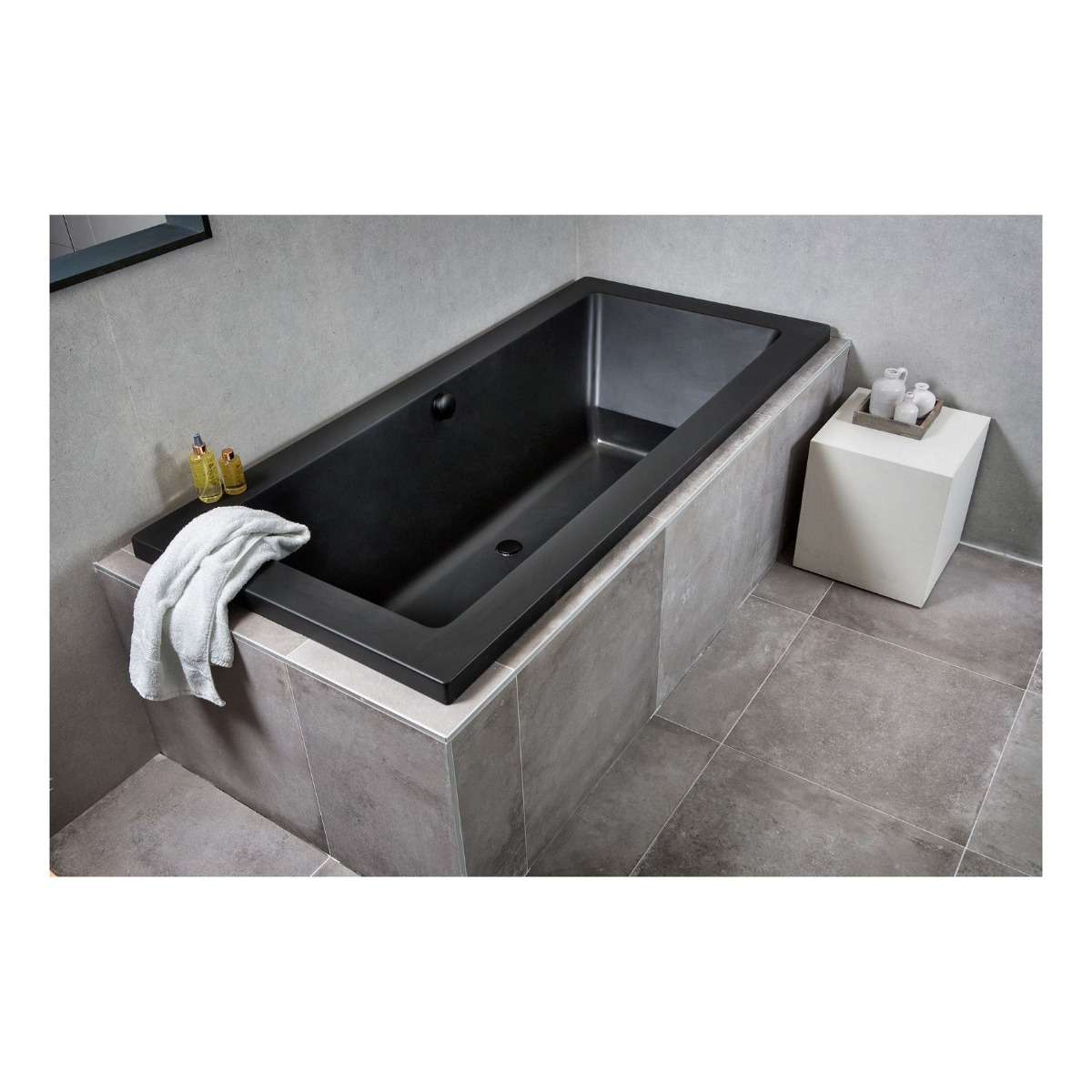 Xenz Society ligbad 190x80x50cm ebony mat zwart
