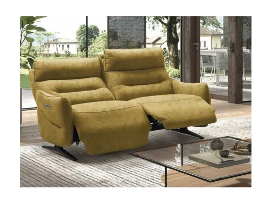 Canapé de relaxation en microfibre Kondonia-Couleur Gris-Système Electrique-3 places