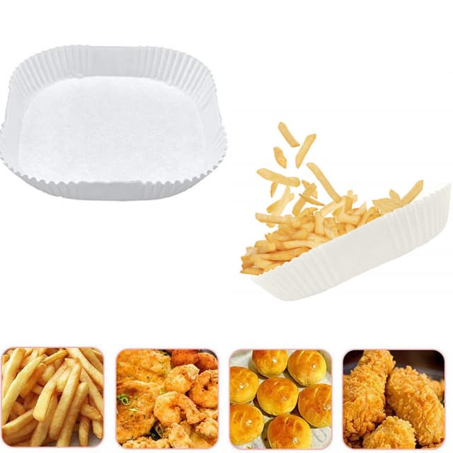 Engangs Air Fryer papirforing non-stick 50-pak Hvid 20 cm