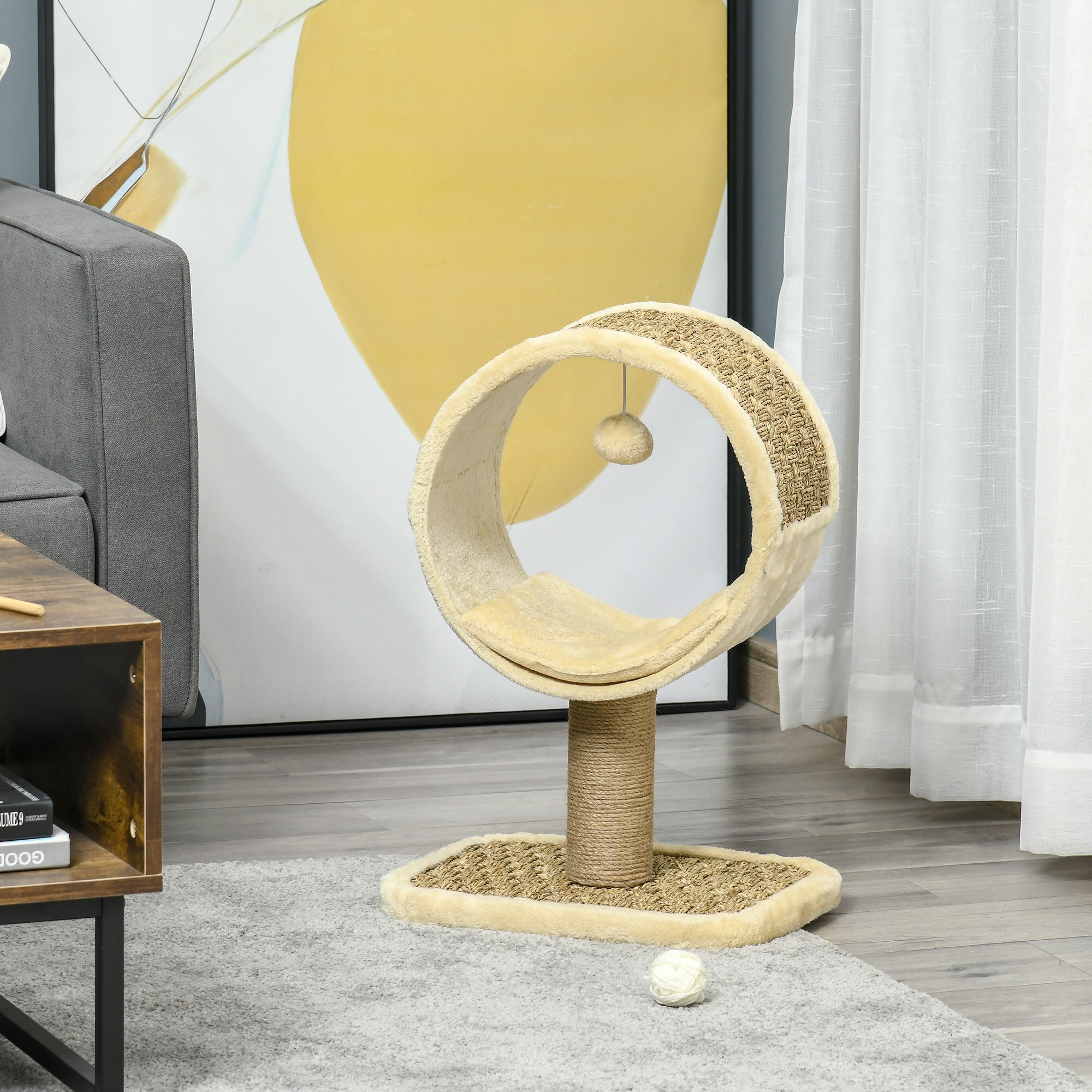 PawHut Kratzbaum mit Mausspielzeug bunt 40L x 30B x 56H cm
